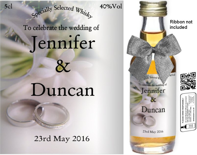 Personalised Alcohol Miniatures | Wedding Favour Label 07 - Click Image to Close